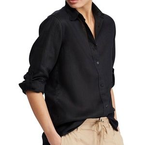 LAUREN RALPH LAUREN Straight Fit Linen Shirt